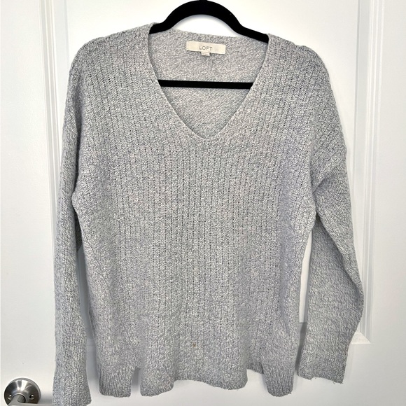 LOFT Wool Knit Sweater Gray, size small - Picture 1 of 3